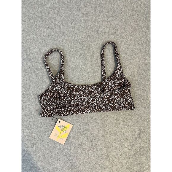 Skatie Brown Spotted Swimwear Bakini Top Women's XS‎ - Picture 3 of 5